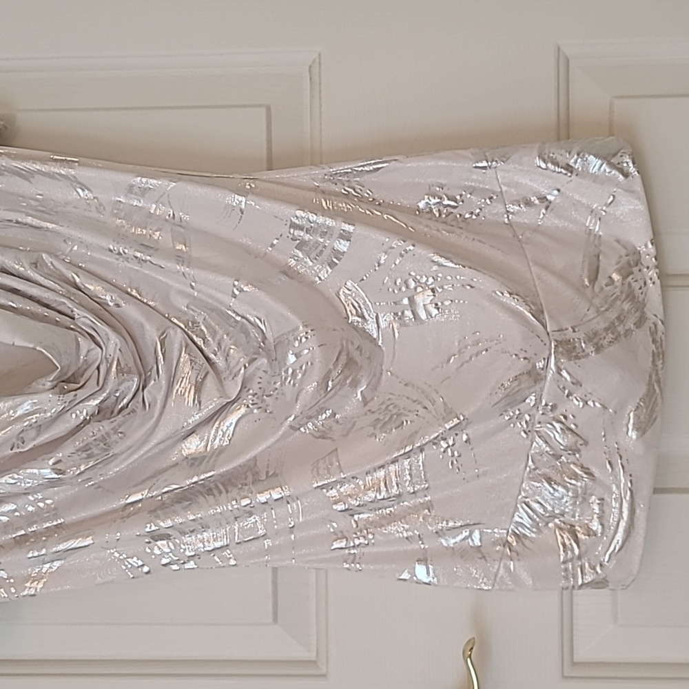 Shimmering Silver Cowl Neck Blouse - Picture 3 of 3